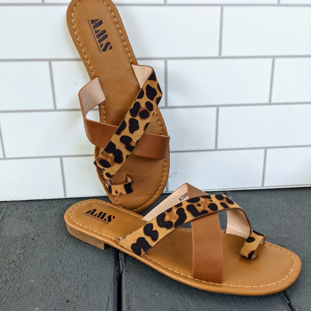 Leopard Strap Sandals